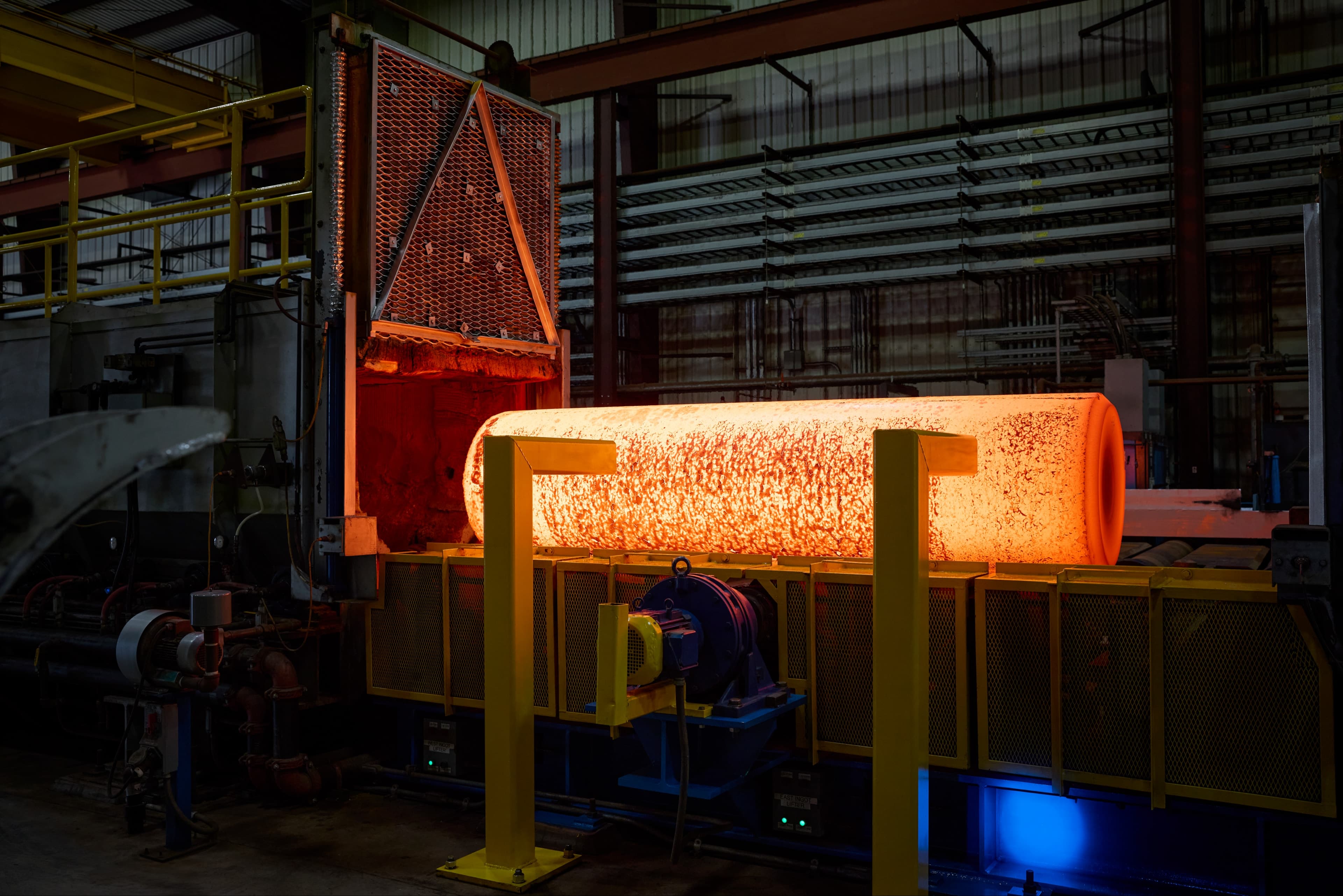 Hot titanium on the move at Perryman's foundry in Houston, Pennsylvania, where Apple says the metal is melted, forged and rolled before it reaches the iPhone Duo. Image: Apple Newsroom.