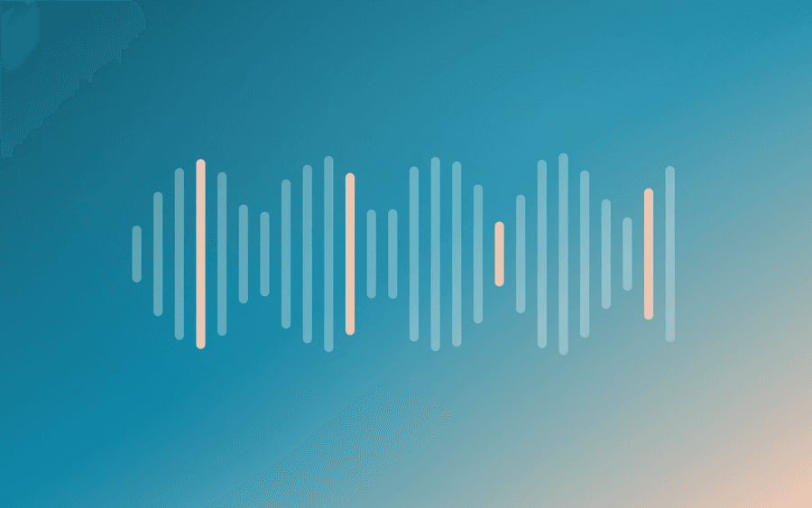 Abstract cover art: an audio waveform of varying bar heights