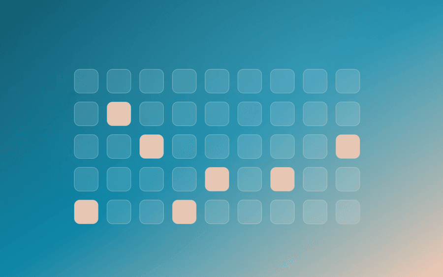 Abstract cover art: a grid of tiles with a scattered few highlighted