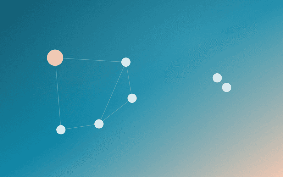 Abstract cover art: a nodes motif on a warm background