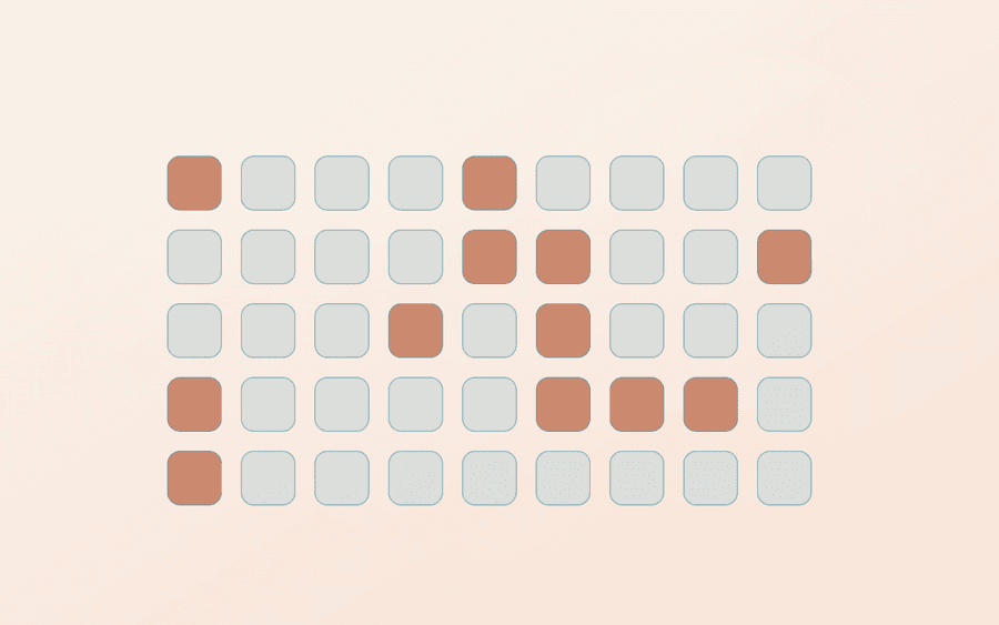 Abstract cover art: a grid motif on a cream background