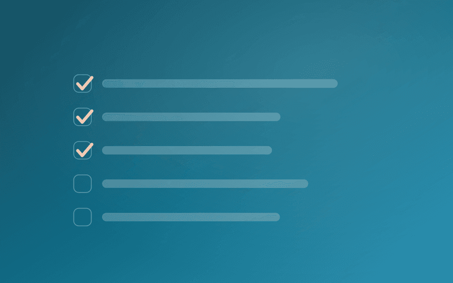Abstract cover art: a checklist motif on a warm background