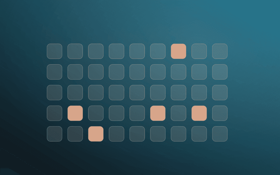 Abstract cover art: a grid pattern on a dark ink background