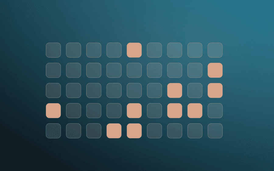 Abstract cover art: a grid motif on an ink background