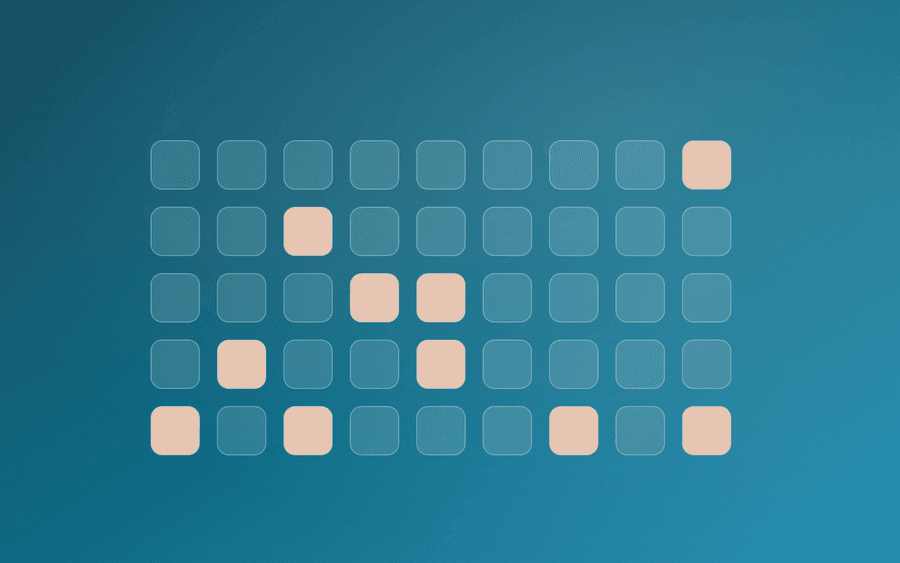 Abstract cover art: an ordered grid on a deep blue background