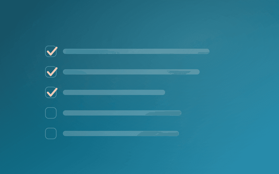 Abstract cover art: a checklist motif on a deep background