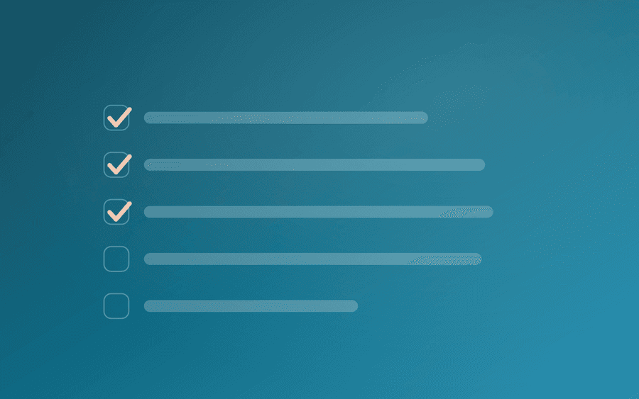 Abstract cover art: a checklist motif on a deep background