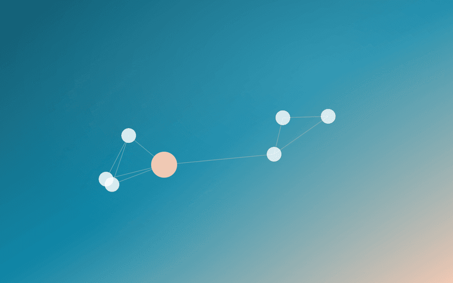 Abstract cover art: a network of connected nodes on a warm background