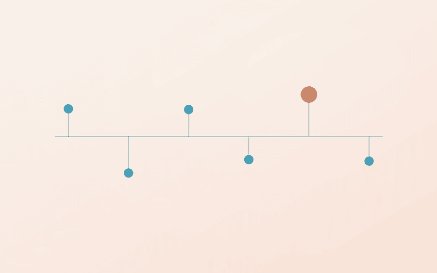 Abstract cover art: a timeline motif on a cream background