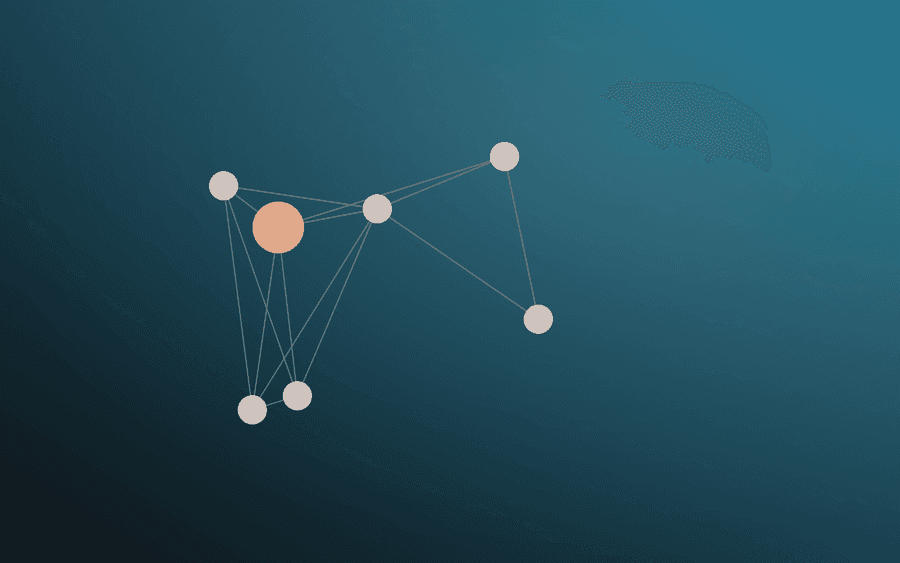 Abstract cover art: a connected network of nodes around one hub