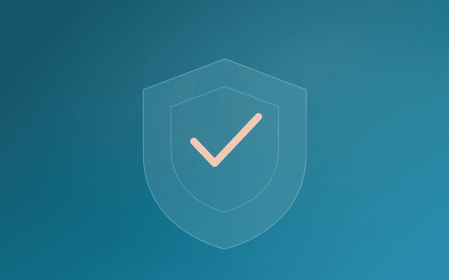 Abstract cover art: a shield motif on a deep blue background