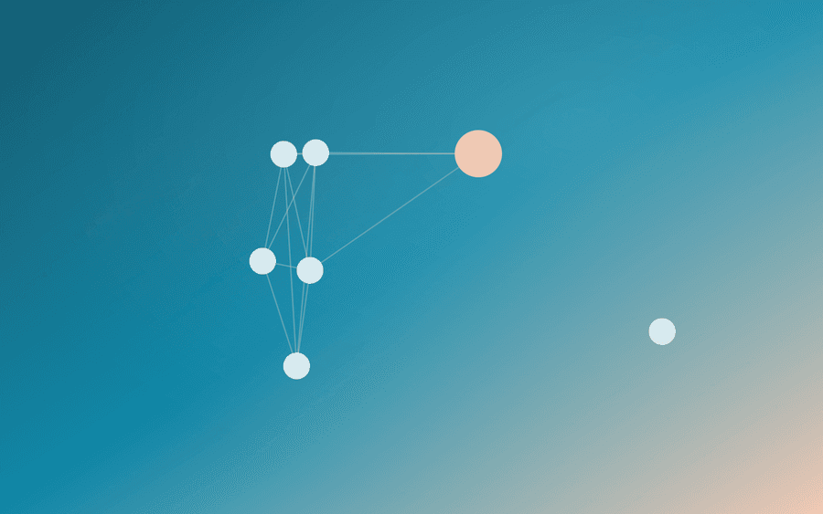 Abstract cover art: linked nodes branching from a single point