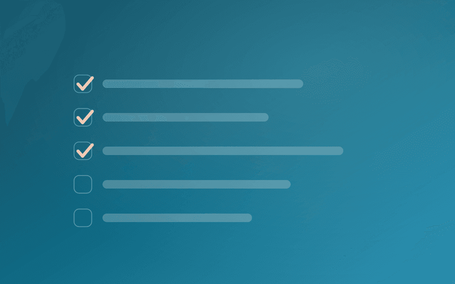 Abstract cover art: a checklist motif on a deep background