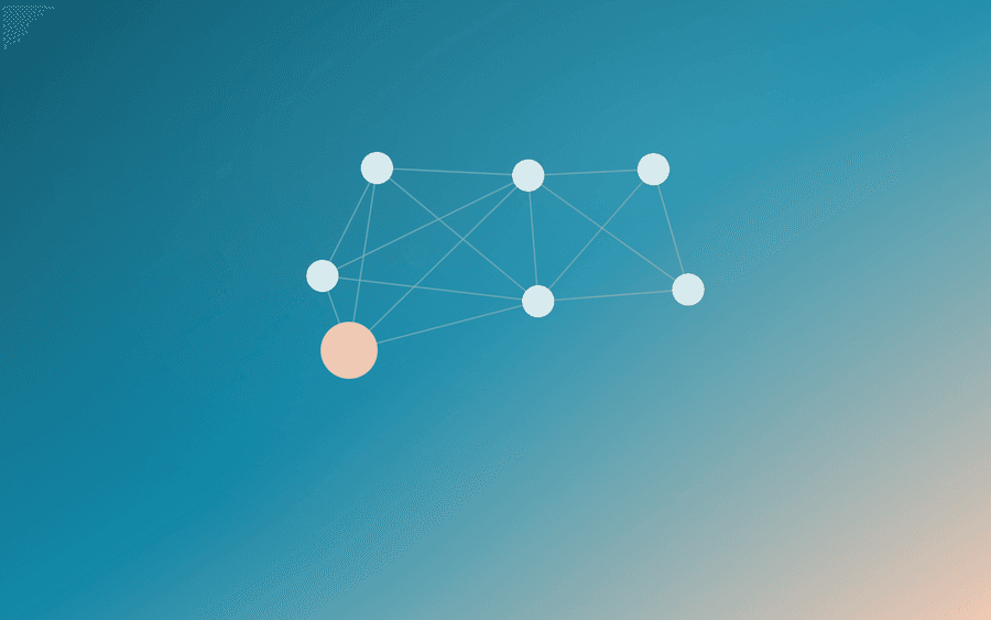 Abstract cover art: a network of connected nodes on a warm background