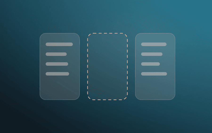 Abstract cover art: a frames motif on an ink background