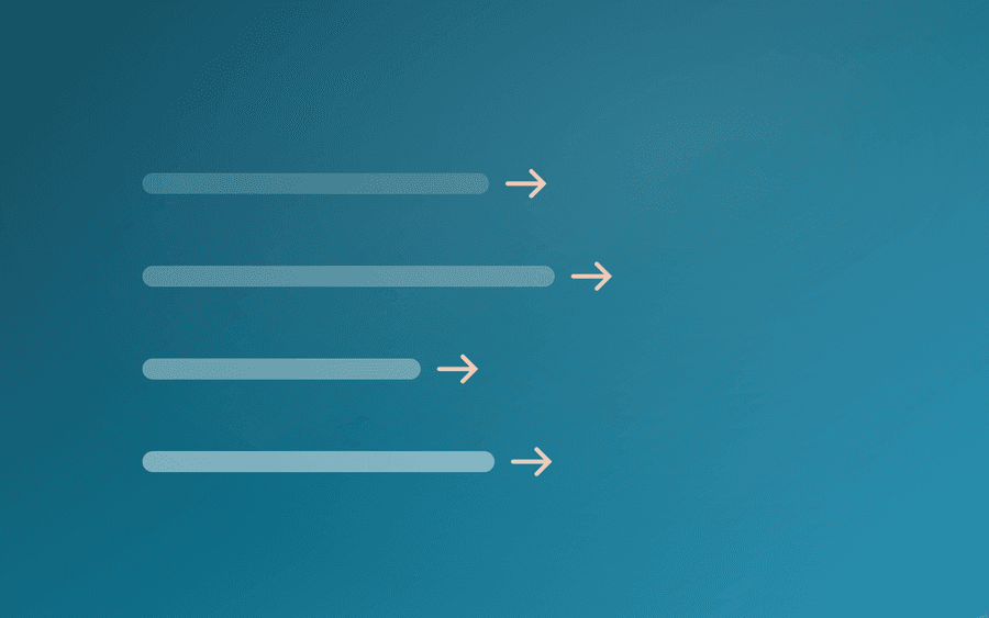 Abstract cover art: bars flowing rightward into arrows