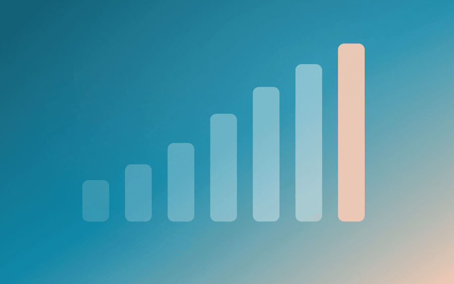 Abstract cover art: bars of varying height across a wide field